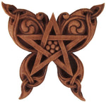 Magicun Altar~Butterfly Pentacle Wall Plaque Wood Finish
