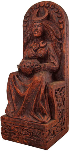 Magicun Altar~Dryad Design Seated Goddess Statue Wood Finish