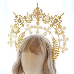 DIY Material Package Lolita Sun Halo Golden Cross Angel Hairpin Crown Headband