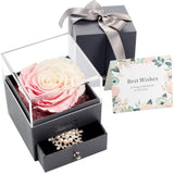 Witchcraft~Real Preserved Rose Gift Box for Girlfriend and Wife, Never Withered Rose with Brooch,Immortal Flower, Eternal Forever Rose Her on Valentine's Day,Mother's Day (Red Rose Gift Box + Brooch)