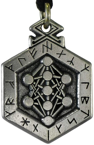 Soloman Pentant~Pewter Armanen Runes Pendant: Yggdrasil The Tree of Life