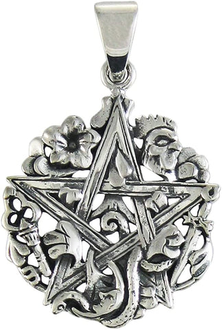 Magicun Altar~Sterling Silver Cimaruta Pentacle Pentagram Pendant