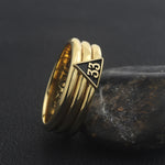 Freemason Masonic Scottish Rite 33 Degree Band Sterling Silver Ring