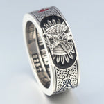 Customade Scottish Rite Master Mason Masonic 32 Degree Double Eagle Dropshipping Sterling Silver Ring