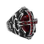 7 Knights Templar Red Stone Ring