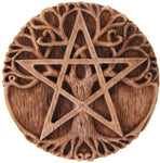 Magicun Altar~Small Tree Pentacle Wall Plaque Wood Finish