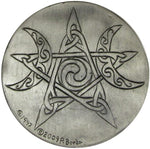 Magicun Altar~Pewter Moon Pentacle Altar Tile Paten