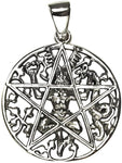 Magicun Altar~Sterling Silver Pagan God Cernunnos Pentacle Pentagram Pendant