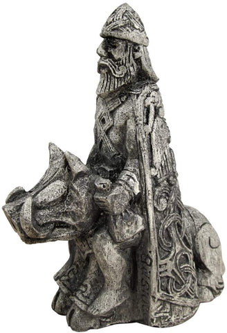 Magicun Altar~Dryad Design Freyr Norse God of Harvest Figurine - Stone Finish