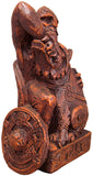 Magicun Altar~Dryad Design Seated Norse God Tyr Statue Wood Finish