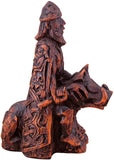 Magicun Altar~Dryad Design Freyr Norse God of Harvest Figurine - Wood Finish