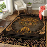 Embrace Viking Wisdom: Tree of Life Shaggy Rug - Luxurious 5x8ft Carpet for Modern Home Décor