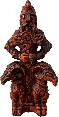 Magicun Altar~Dryad Design Norse God of Thunder Thor Figurine - Wood Finish