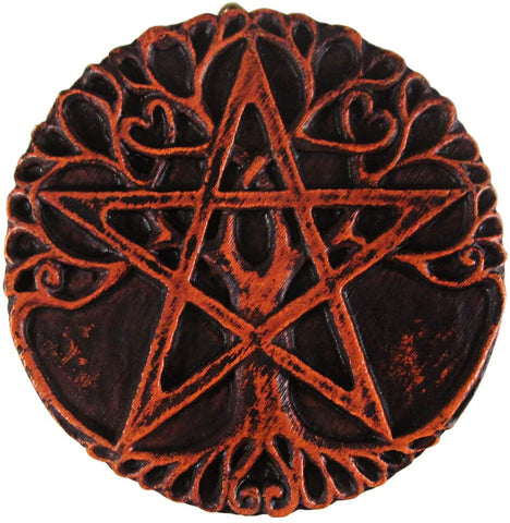 Magicun Altar~Dryad Design Tiny Tree Pentacle Plaque - Wood Finish