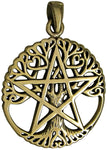 Magicun Altar~Dryad Design Bronze Cut Out Tree Pentacle Pendant