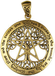 Magicun Altar~Dryad Design Bronze Extra Large Cut Out Tree Pentacle Pentagram Pendant