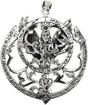 Magicun Altar~Sterling Silver Queen of Heaven Goddess Pendant 1.75 Inches Diameter