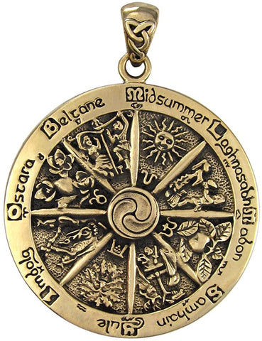 Magicun Altar~Dryad Design Bronze Large Wheel of The Year Pendant