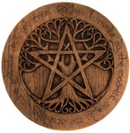 Magicun Altar~Large Tree Pentacle Plaque Wood Finish