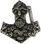 Magicun Altar~Pewter Norse God Thors Hammer Mjolnir Belt Buckle