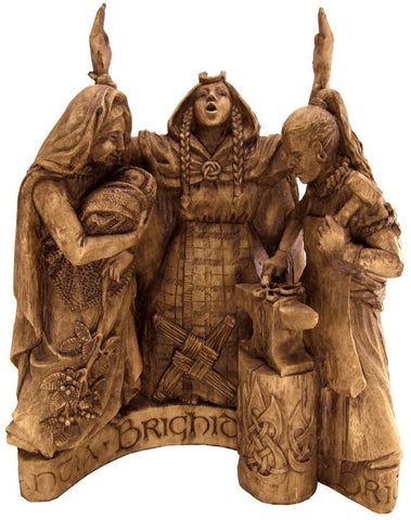 Magicun Altar~Dryad Design Celtic Goddess Brigid Brigit Statue Wood Finish