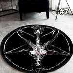 Skull Printed Soft Fabric Round Floor Mat Carpet Room Area Bedroom Rug