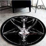 Skull Printed Soft Fabric Round Floor Mat Carpet Room Area Bedroom Rug