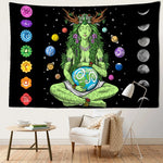 Enchant Your Space: Green Girl Seven Chakra Tapestry - Abstract Psychedelic Witchcraft Art for Bohemian Bliss in Dorms and Living Rooms