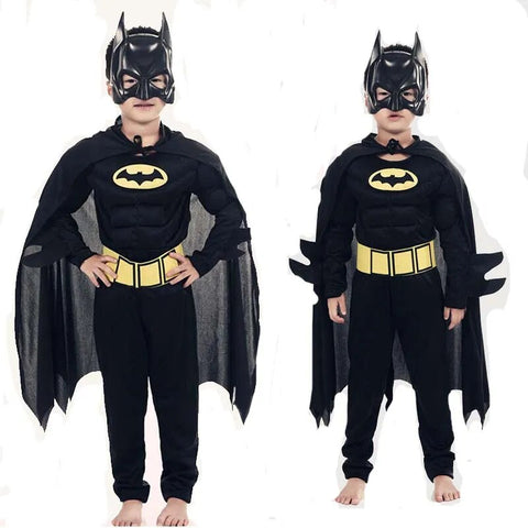 Children Boys Bat Man Costume Batboy Fancy Dress Tutu Super Kids Hero Cosplay Halloween Costume Outfits Comic Masquerade Evening