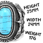 Gemstones Trendy Turquoise Men Rings Eagle Rock Punk