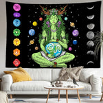 Enchant Your Space: Green Girl Seven Chakra Tapestry - Abstract Psychedelic Witchcraft Art for Bohemian Bliss in Dorms and Living Rooms