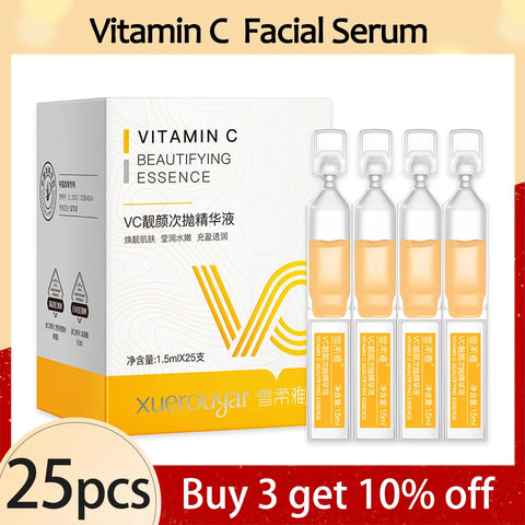 25-75Pcs Hyaluronic Acid Facial Serum Essence Vitamin C Nicotinamide Nourish Repair Fine Lines Dark Spot Anti Aging Essence Set