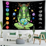 Enchant Your Space: Green Girl Seven Chakra Tapestry - Abstract Psychedelic Witchcraft Art for Bohemian Bliss in Dorms and Living Rooms