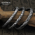 Viking Bangle Mens Braided Cuff Bracelet