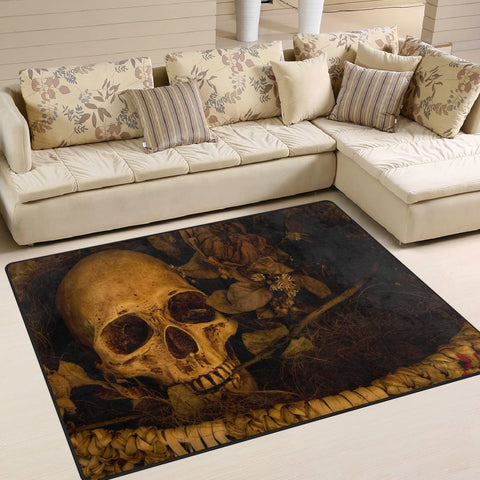 Vintage Horrible Skull Area Rug Rugs for Living Room Bedroom 5'3"x4'