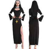 Nun Sister Habit Costume Father Priest Bishop Costume Christian Pastor Cosplay Halloween Carnival Religious Fancy Party Dress Up