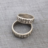 Viking Rune Ring with Elder Futhark Runes Norse Ring Scandinavian Jewelry