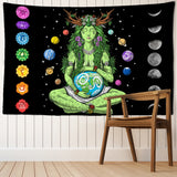 Enchant Your Space: Green Girl Seven Chakra Tapestry - Abstract Psychedelic Witchcraft Art for Bohemian Bliss in Dorms and Living Rooms