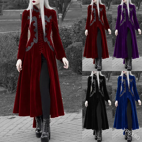 Renaissance Victorian Woman Jacket Medieval Steampunk Lace Coat Vintage Gothic Tuxedo Long Coat Halloween Costumes for Women