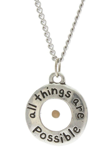 All Things Are Possible,with real Mustard Seed Necklace