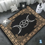 Altar Tarot Card Magic The Gathering Moon Wicca Satanic Area Rug - Goth Decor Spooky Stars and Moon Occult Carpet Witchcraft