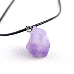 Magicun Crystal~Amethyst stone natural rough stone necklace amethyst withpendant n female small jewelry