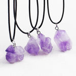 Magicun Crystal~Amethyst stone natural rough stone necklace amethyst withpendant n female small jewelry