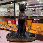 Ancient Egypt Anubis God Cat Statue Resin Carfts Ornaments Crystal Ball Base Sphere Display Stand Lucky Cat FengShui Decor