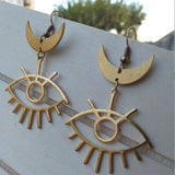 Seeing Eye Long Earrings Witchy Magic Half of Horus Punk Egyptian