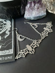 Bat & Moon Chain Earrings -SILVER Plated BAT DANGLE EARRINGS WITH MOON DETAIL, GOTH VAMPIRE ROMANTIC WICCAN
