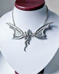 Bat Wing Necklace with Dragons ,Vampire Bat Necklace,gift for Goth Lover,cosplay Jewelry Gift