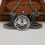 New Magicun Viking~Bear Smybol Amulet Futhark Axe pendant Viking Men's necklace pagan jewelry 1pc