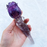 Beautiful Natural Amethyst Quartz Gemstone Hand Carved Crystal Rose Jewelry For Gift|Stones|