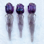 Beautiful Natural Amethyst Quartz Gemstone Hand Carved Crystal Rose Jewelry For Gift|Stones|